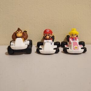 Lot Of 3 2022 McDonald's Happy Meal Toys Super Mario Kart Donkey Kong, Peach